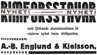 1933 lanserade Olle Rimfors "Rimforsstaven" genom AB Englund & Kjelsson i stersund. I december ret efter hade han ftt nytt patent beviljat och krde en ny kampanj - nu med "fjdrande aluminimtrissa".